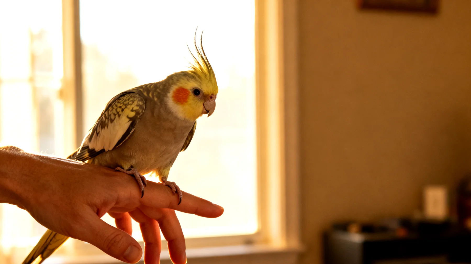 Nymphensittiche benötigen spezielles Training und Verhaltensübungen, die sich nicht im Garten durchführen lassen, da sie dort entweder wegfliegen könnten oder Gefahren durch Raubtiere, Wetter und fremde Umgebung ausgesetzt wären"
